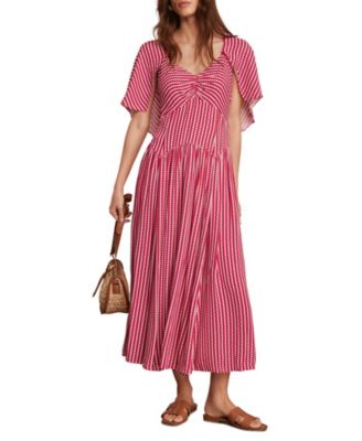  Women's Print Cape Midi Dress