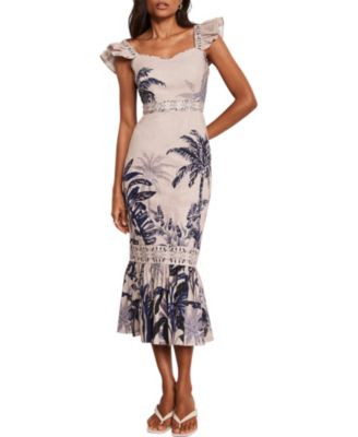  Women's Palm Printed Dress