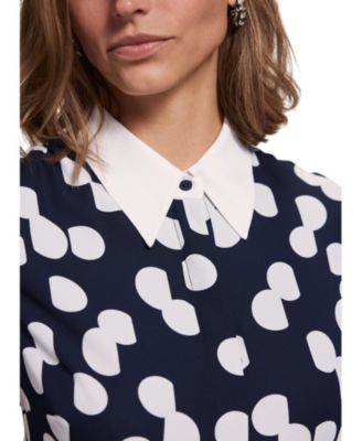  Women's Spot Halter Shirt Midi Dress