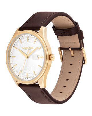 Oliver Leather Strap Watch, 41mm