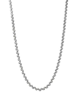Bloomingdale's Fine Collection - Diamond Scattered Bezel Tennis Necklace in 14K White Gold, 5.5 tcw