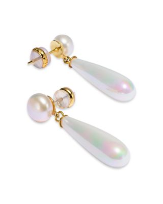 Imitation Pearl Linear Drop Earrings