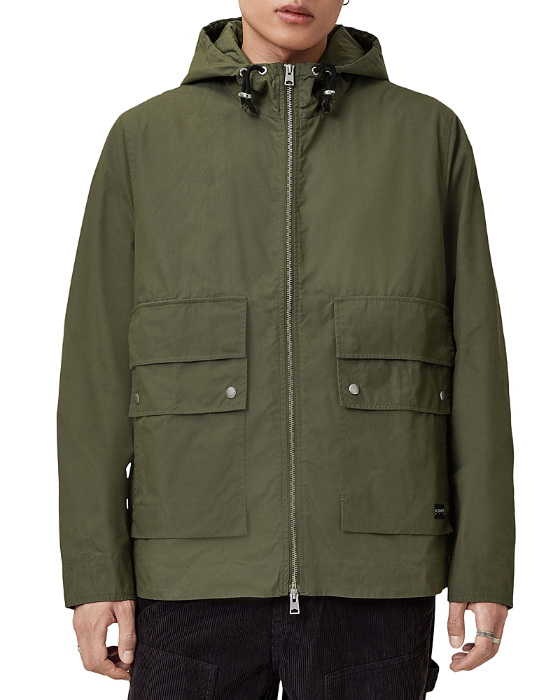 Allsaints Morton Relaxed Fit Hooded Jacket In Green