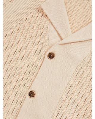 Regular Fit Ribbed Knit Cuban Shirt