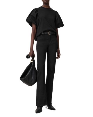 Haldan High Rise Slim Bootcut Jeans in Perfect Black