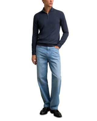 Slim Fit Quarter Zip Merino Wool Sweater