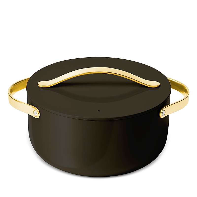 Caraway Non-stick Ceramic Dutch Oven With Gold Handles In Black