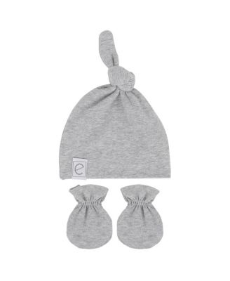  Unisex Knotted Wearable Blanket & Knot Hat Set with Matching Mittens - Baby