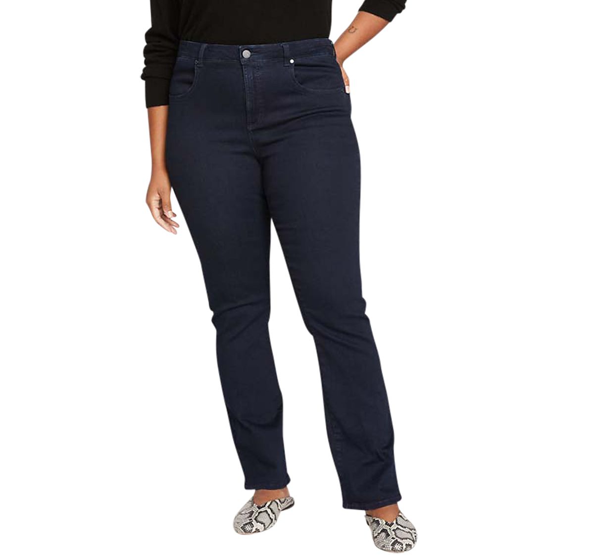 Universal Standard Women's Plus Marne Bootcut Jeans Black Wash