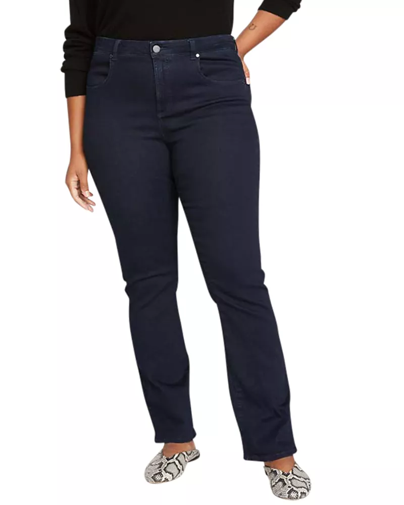 Universal Standard Women's Plus Marne Bootcut Jeans Black Wash