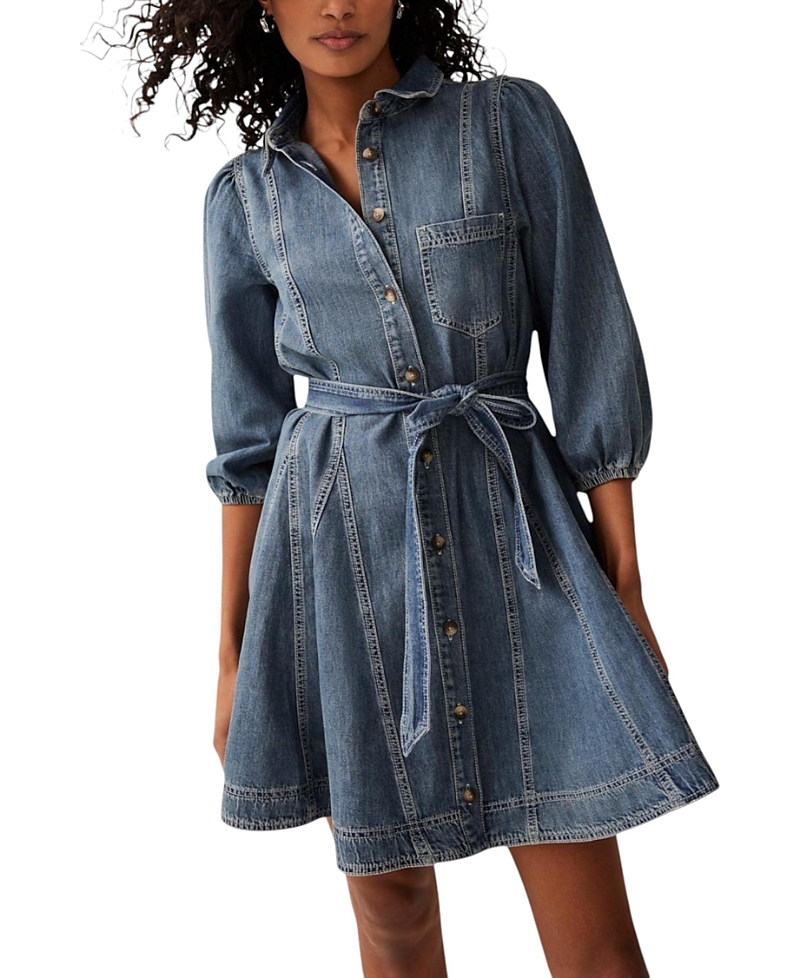 Mint Velvet Women's Denim Mini Shirt Dress