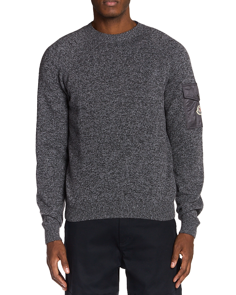 Moncler Wool Cashmere Pocket Sweater In Gray