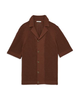 Regular Fit Ribbed Knit Cuban Shirt