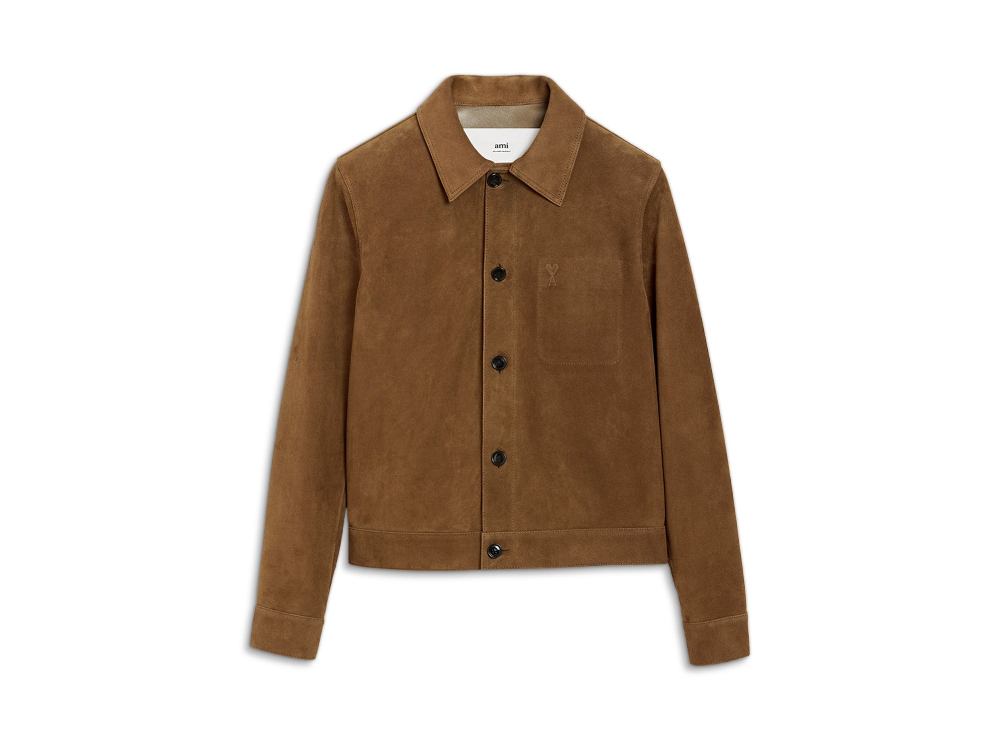 Regular Fit Button Front Leather Jacket — Image 5