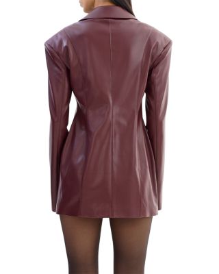 Faux Leather Blazer Dress