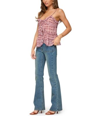  Mattea Low Rise Flared Jeans in Blue Wash