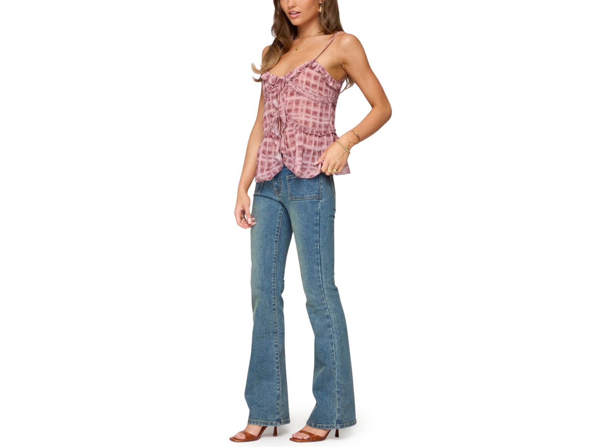 Mattea Low Rise Flared Jeans — Image 3