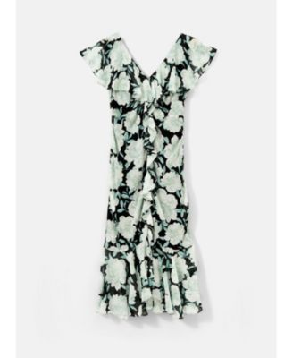  Women's Floral Print Ruffle Maxi Dress