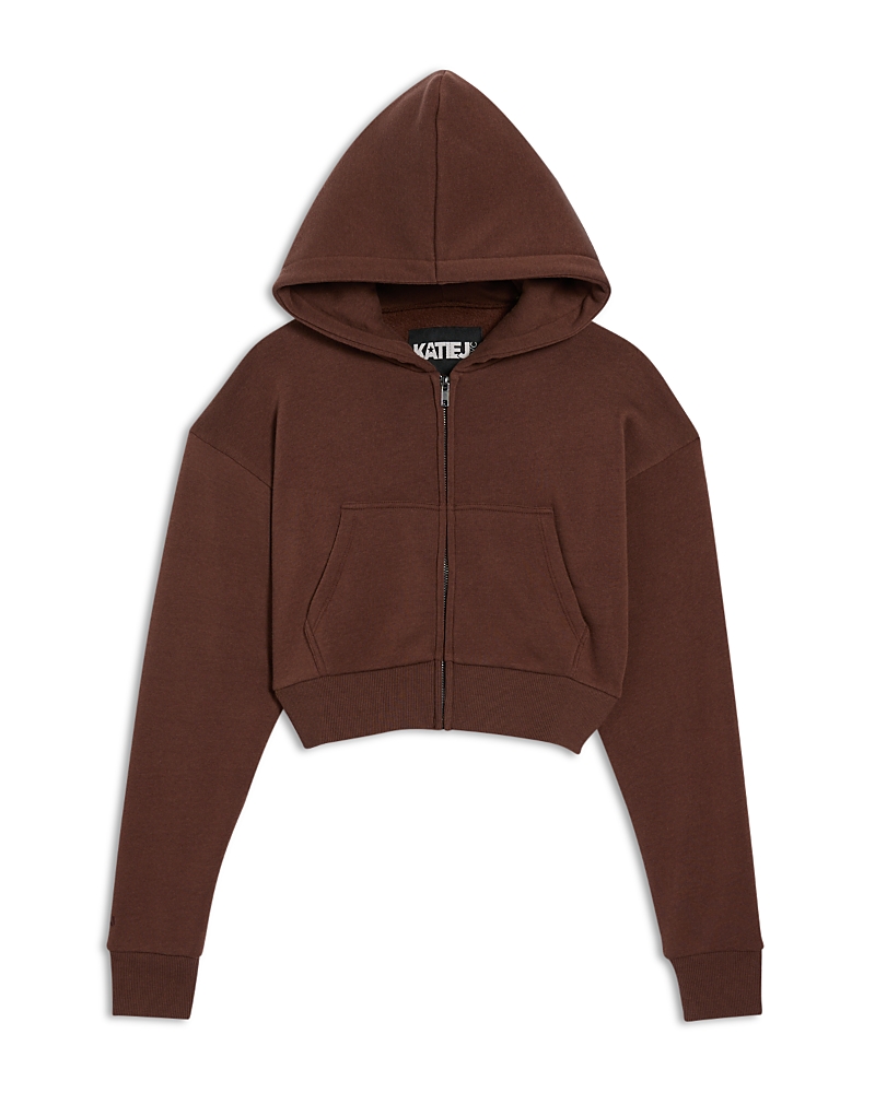 Katiejnyc Girls' Dylan Zip Hoodie - Big Kid In Brown