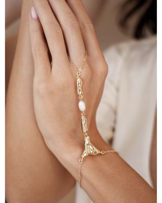 Liquid Metal Cultured Freshwater Pearl Hand Chain