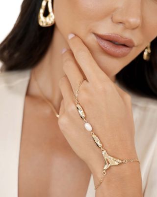 Liquid Metal Cultured Freshwater Pearl Hand Chain