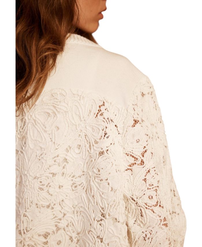 Women's Lace Mix Bomber Jacket