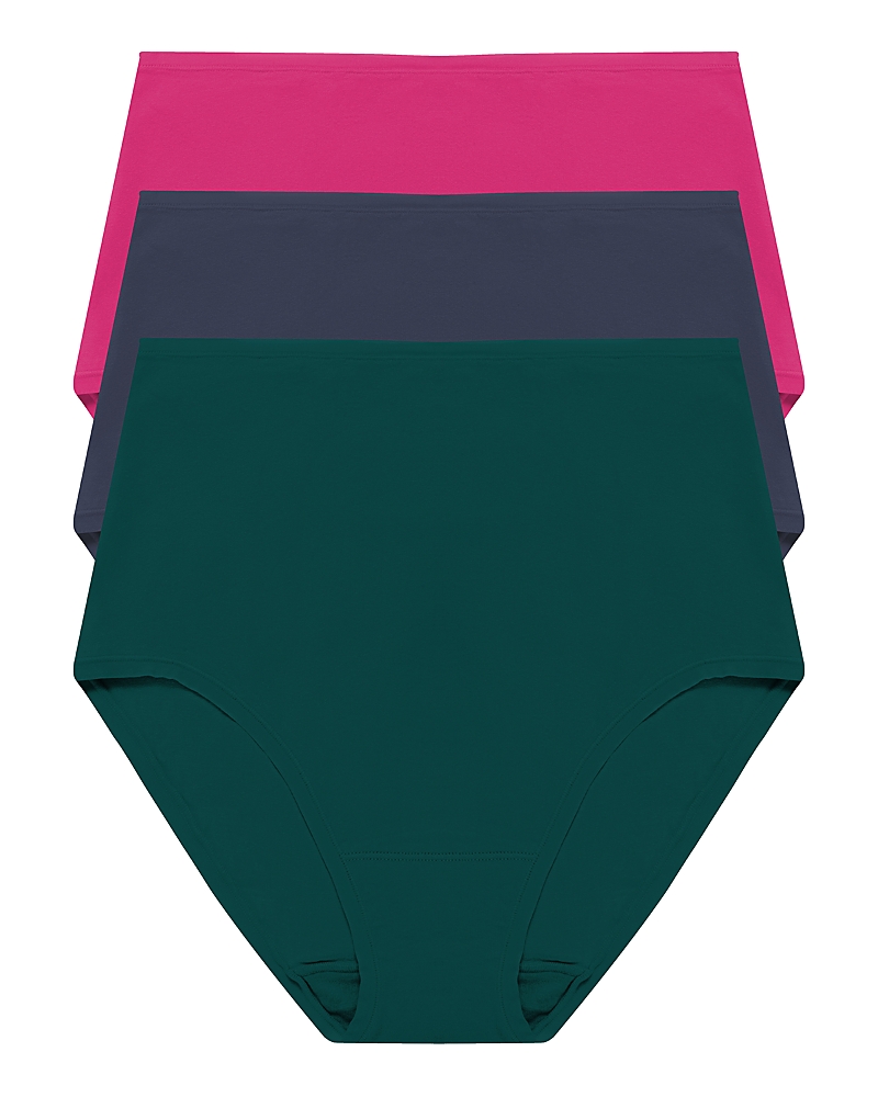 Natori Bliss Bare Assorted 3-pack Stretch Cotton High Waist Briefs In Multi