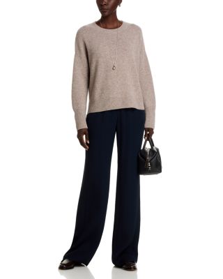 100% Cashmere Drop Shoulder Long Sleeve Crewneck Pullover - Exclusive