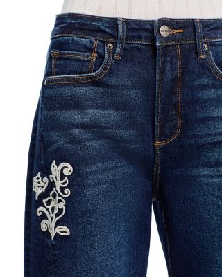 Elaine X Raised Rode Barrel Leg Jeans in Dark Wash