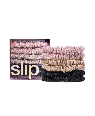 Pure Silk Skinny Scrunchies, Set of 6