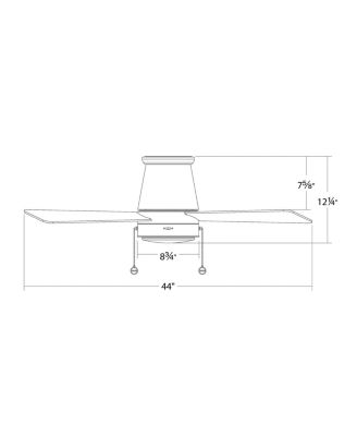 Fans Hug 44in Selectable 2700-3000-4000-5000K LED Indoor or Outdoor Flush Mount Pull Chain Ceiling Fan