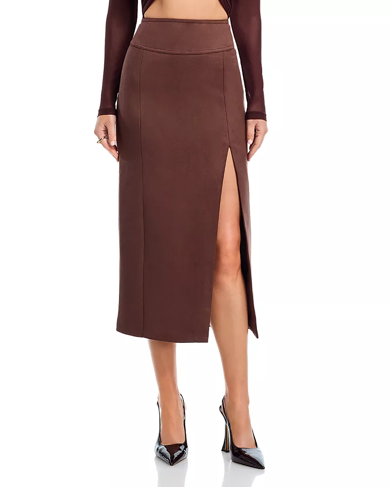 Bardot Dante Faux Suede Midi Dress