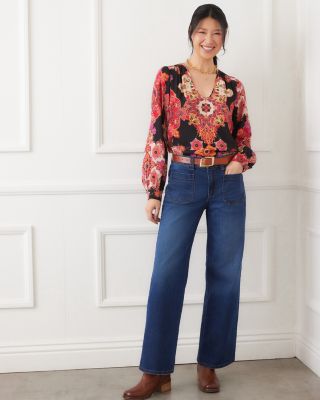 Printed Scoop Neck Top