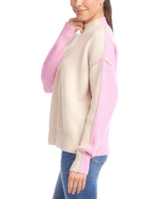 Colorblocked Mock Neck Sweater