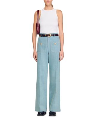 Faded High Rise Wide Leg Jeans in Blue Jean