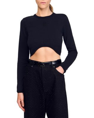 Cropped Embroidered Tee