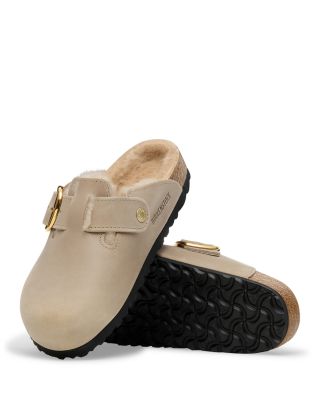 Women's Boston Big Buckle Shearling Clogs