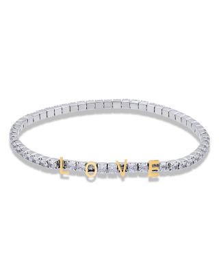 LOVE Cubic Zirconia Stretch Bracelet - Exclusive 