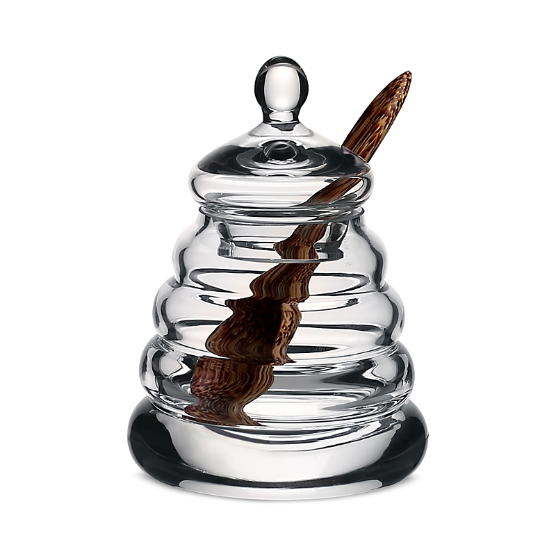 William Yeoward Crystal Classic Honey Jar And Spoon In Transparent