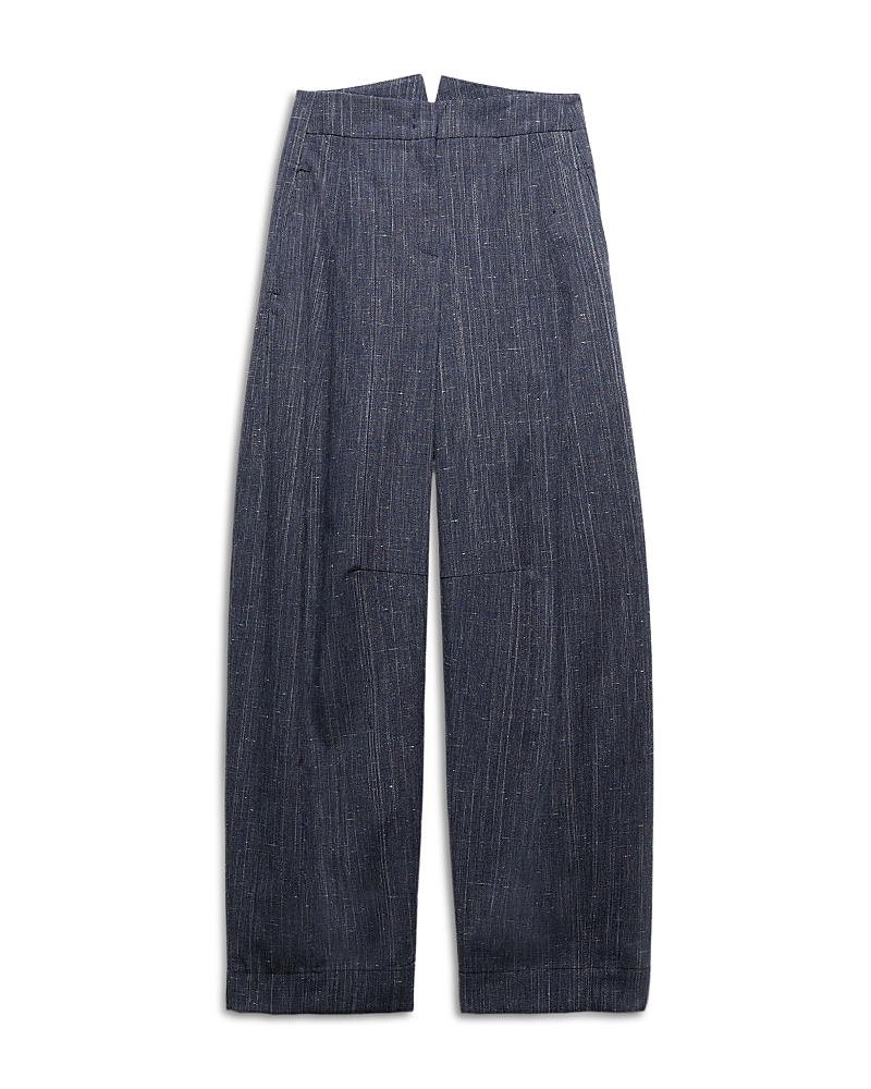 Max & Co . Textured Barrel Pants In Blue