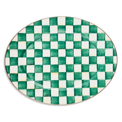 Emerald Check Large Oval Platter