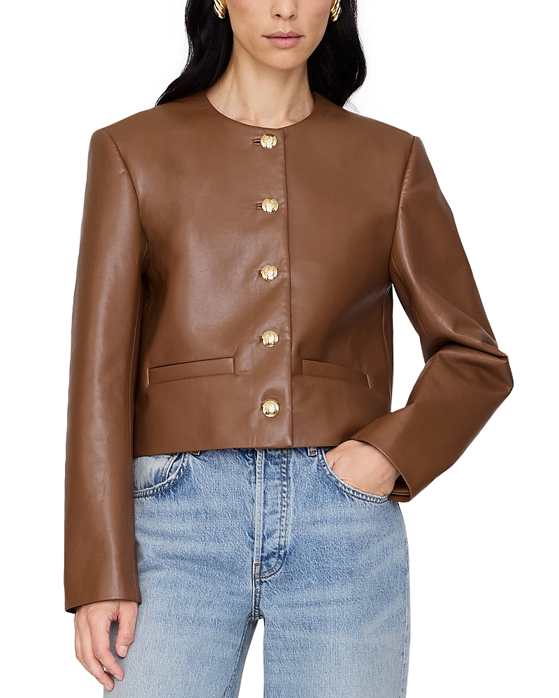 Anine Bing Amber Button Front Jacket In Brown