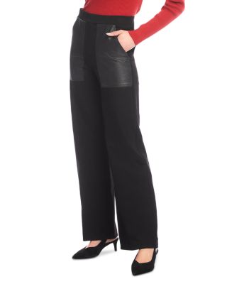 Contrast Pocket Wide Leg Pants