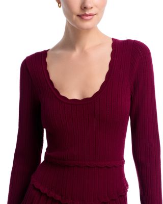 Pointelle Knit Mini Dress