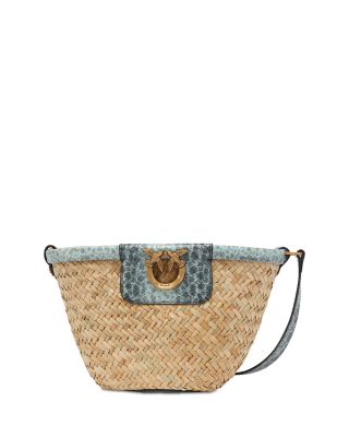 PINKO - Love Summer Raffia Bucket Bag