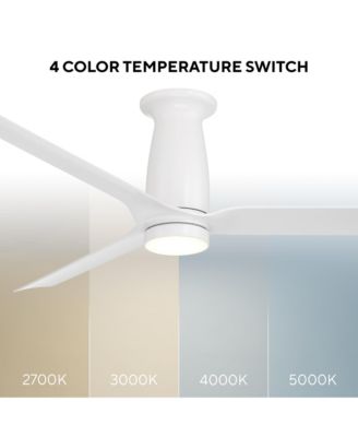 Fans Smooth 52 in Selectable 2700-3000-4000-5000K LED Indoor or Outdoor Smart Home Ceiling Fan