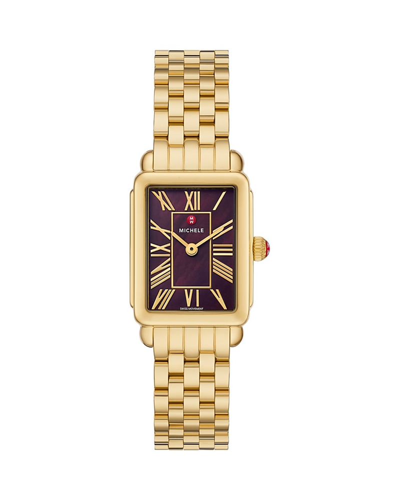 Michele Deco Park Watch, 23mm X 29mm In Gold