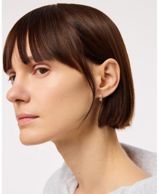 Brass and Cubic Zirconia Asher Pave Huggie Earrings