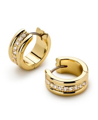 Ana Luisa - Brass and Cubic Zirconia Asher Triple Huggie Earrings