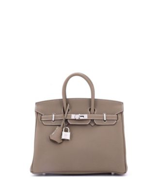 Pre-Owned HERMÈS - Birkin 25 Handbag Grey Togo with Palladium Hardware